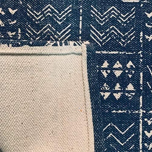 Indigo Blue &amp; White Batik Pattern Rug 2x3