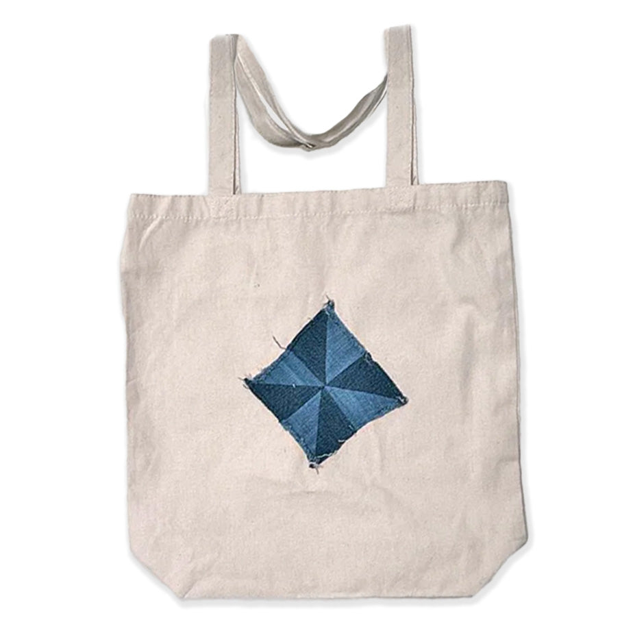 Tote Bag with Recycled Denim Patchwork