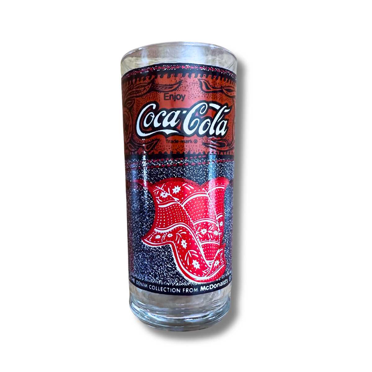 Vintage Coca-Cola Denim Print Glass