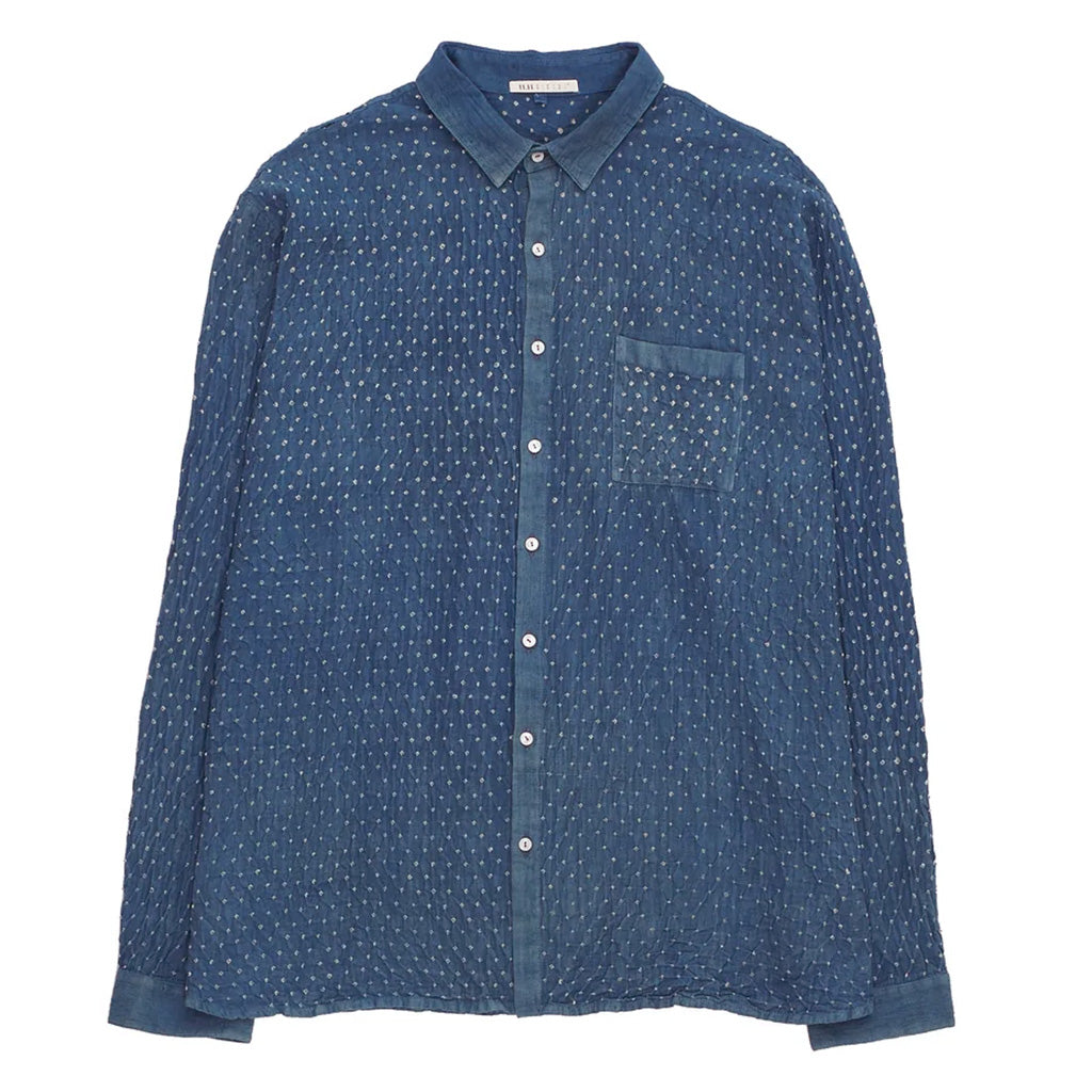 Indigo Shirt Crafted With All Over Bandhani (Size XS)