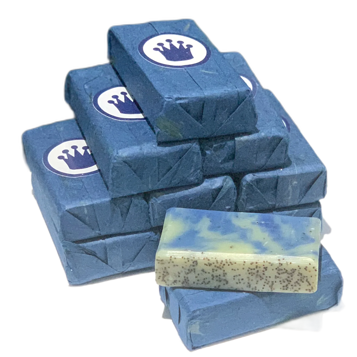 Hand-Made Indigo, Organic Poppy Seed and Essential Oil Soap