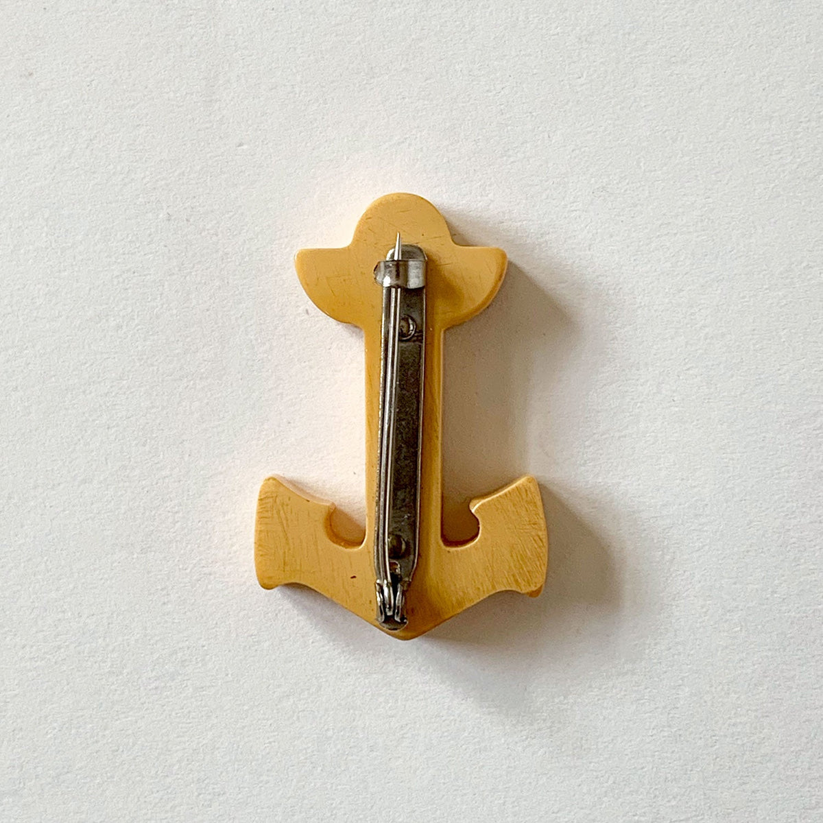 Vintage Bakelite Anchor Pin Yellow