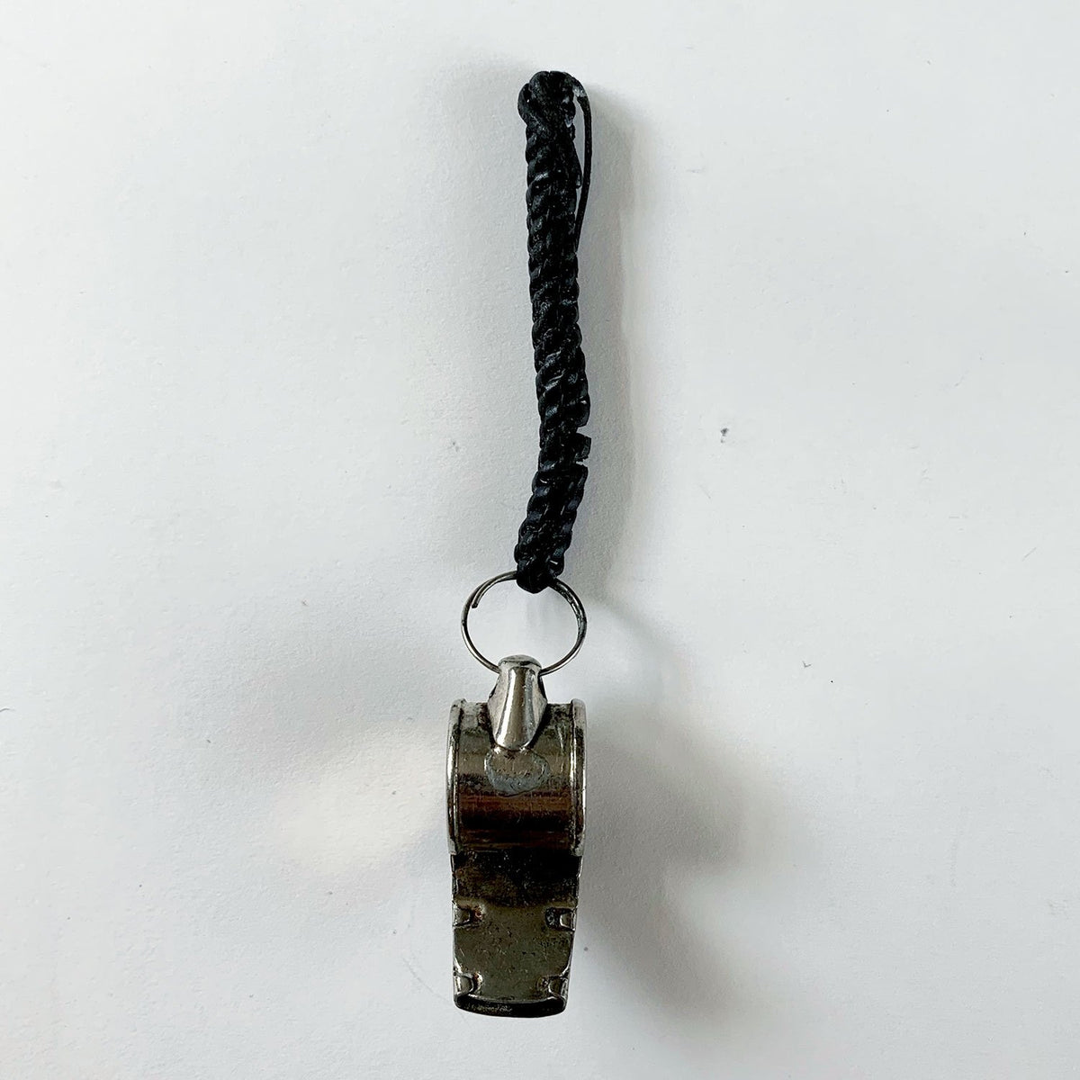 Vintage Whistle with Braided Leather Strap