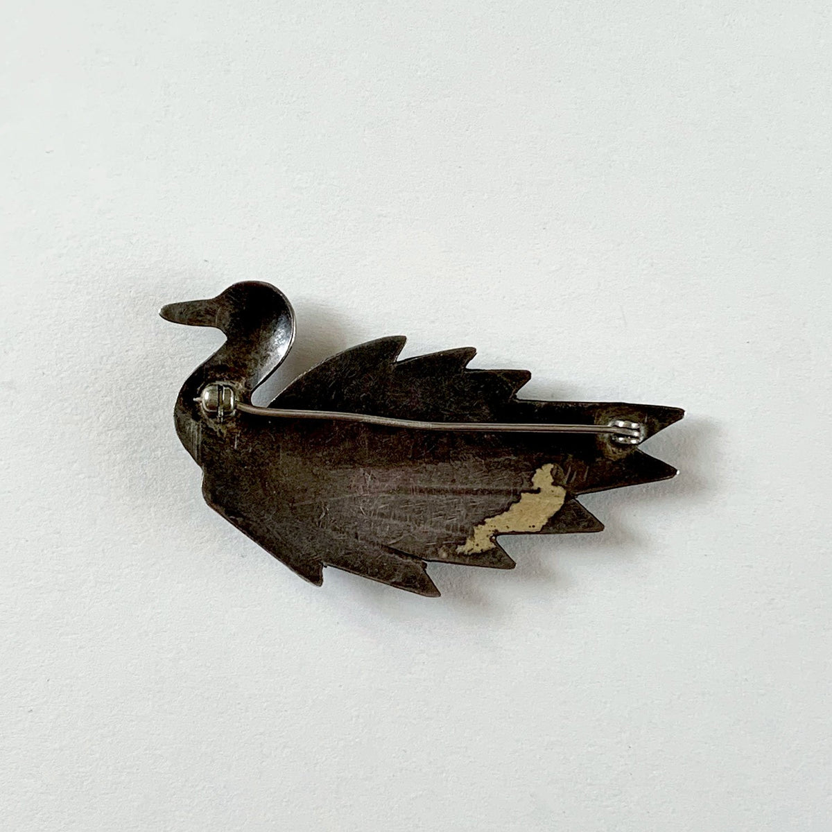 Vintage Sterling Swan Pin with Turquoise