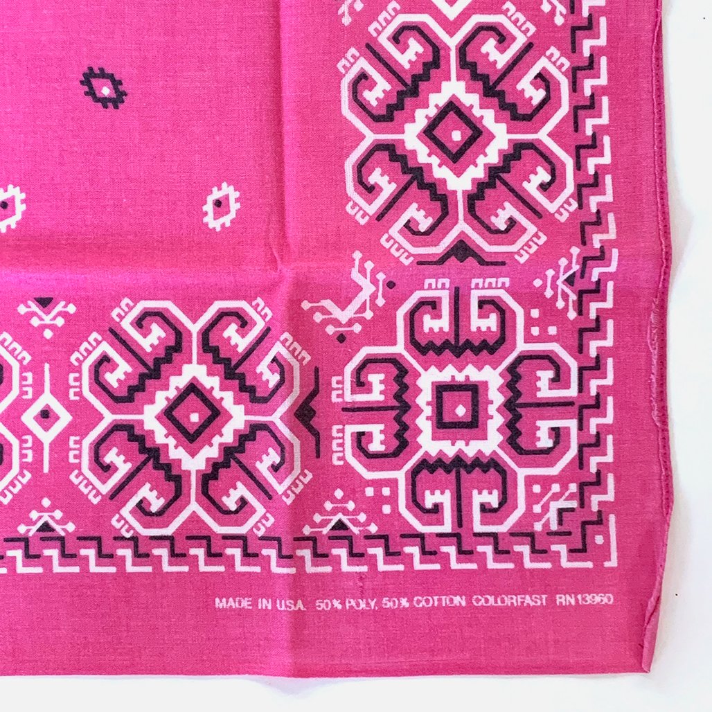 Vintage Geometric Flower Bandana Pink