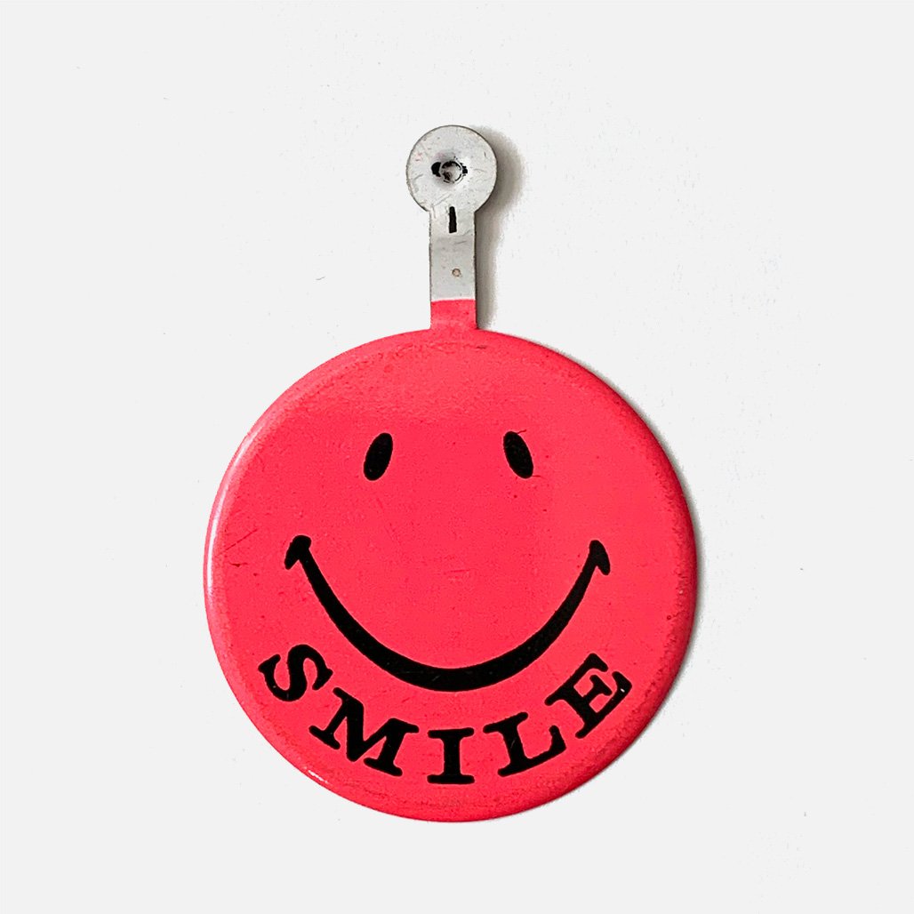 Vintage Smiley Face Fold-Over Button Pin