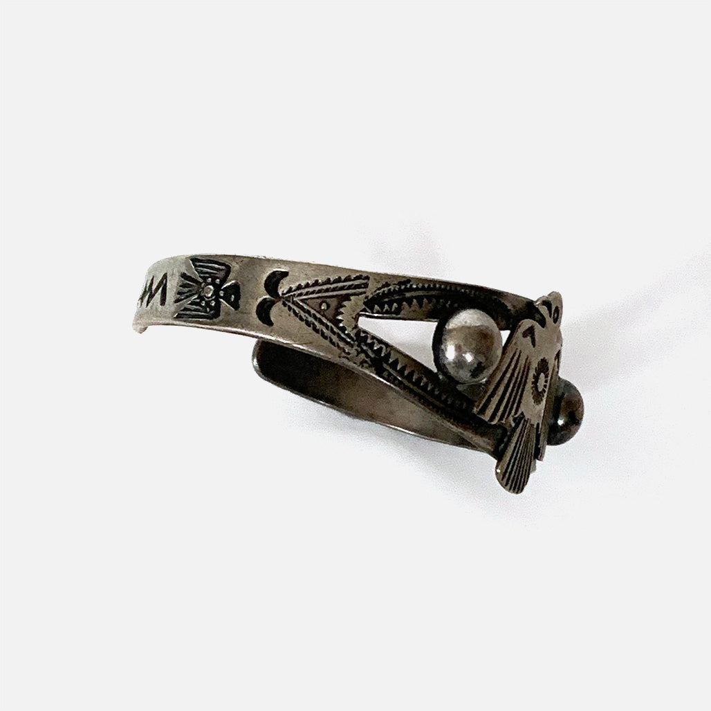 Vintage Sterling Silver Thunderbird Cuff Bracelet