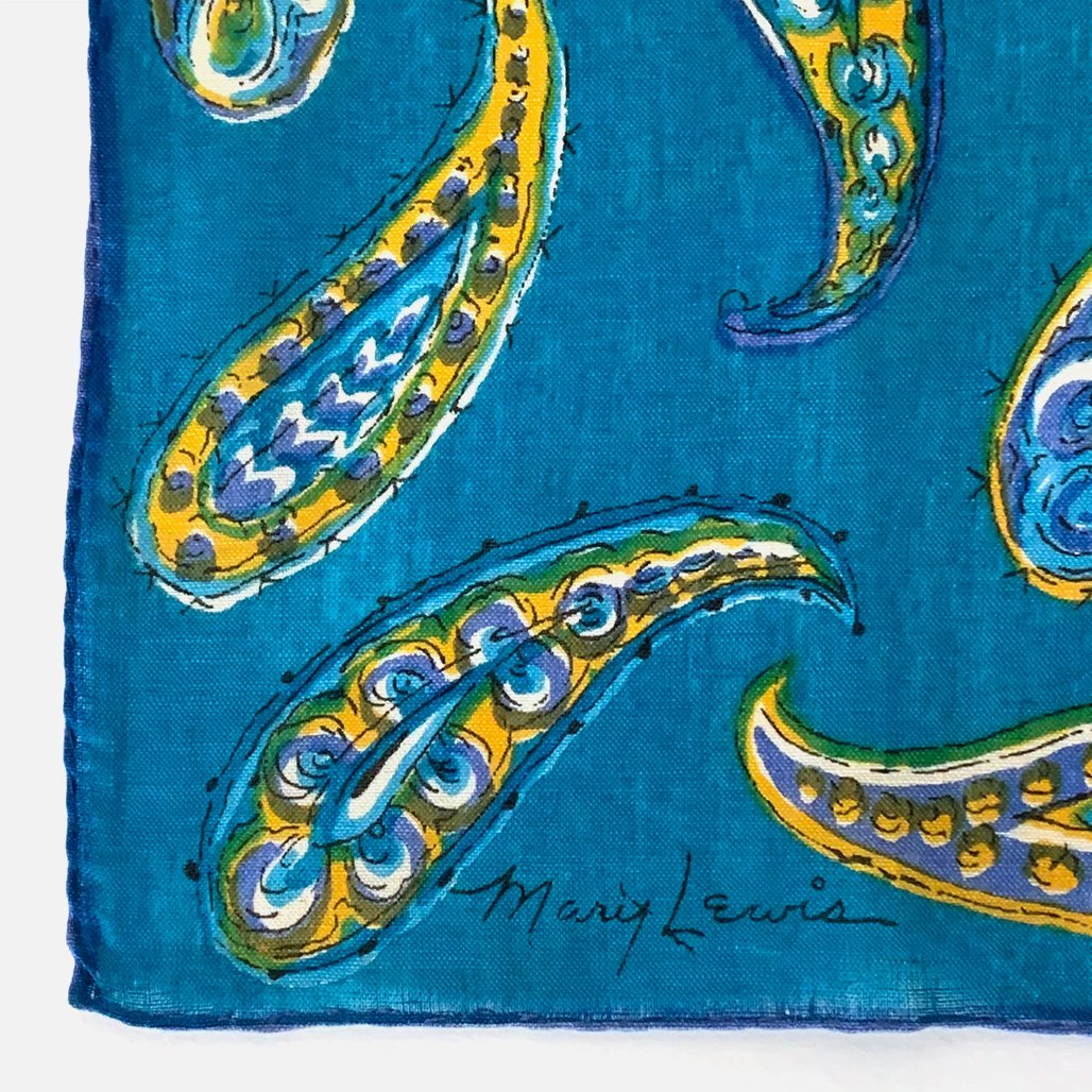 Vintage Mary Lewis Linen Handkerchief