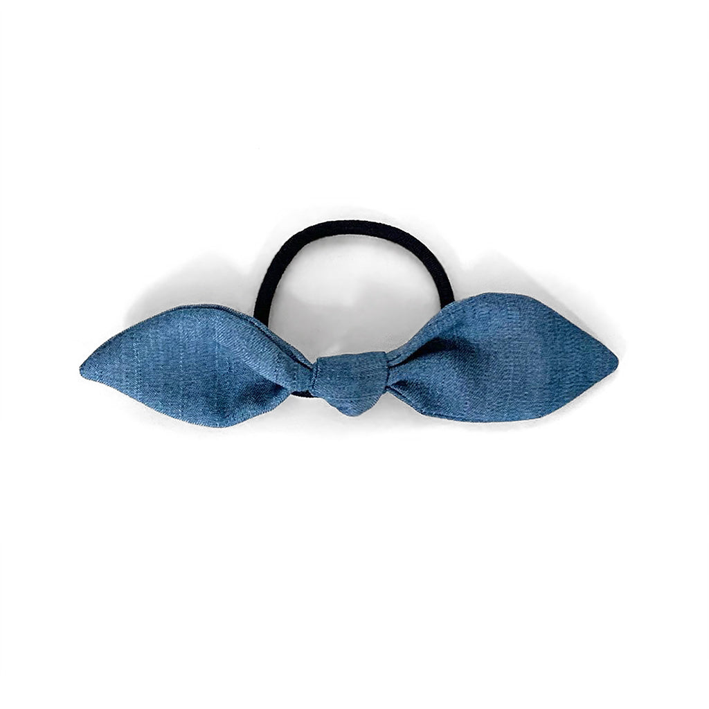 Upcycled Denim Bow Hair Tie