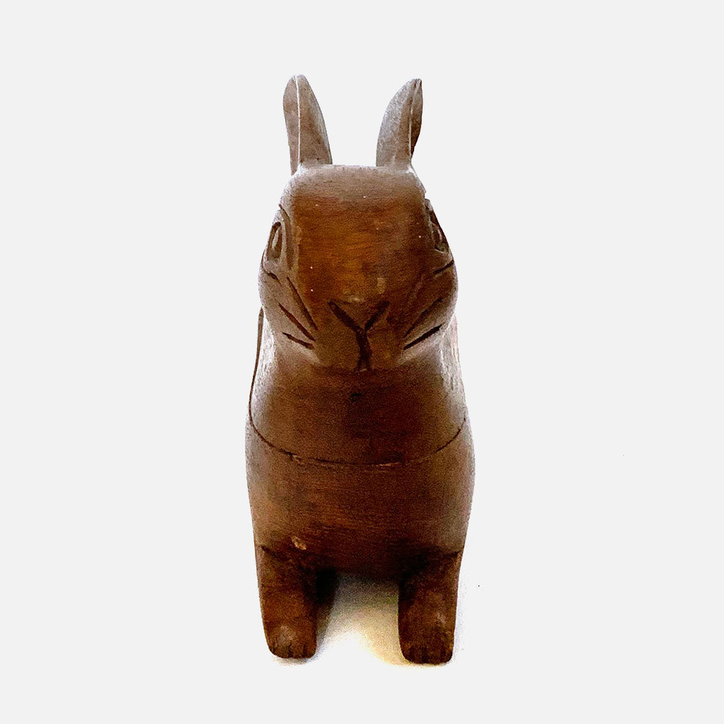 Vintage Hand Curved Wooden Rabbit Box