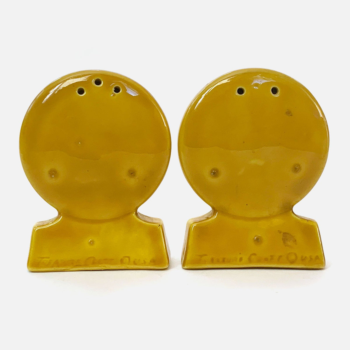 Vintage &quot;Have A Happy Day&quot;  Smiley Salt and Pepper Shakers with Cork Stoppers