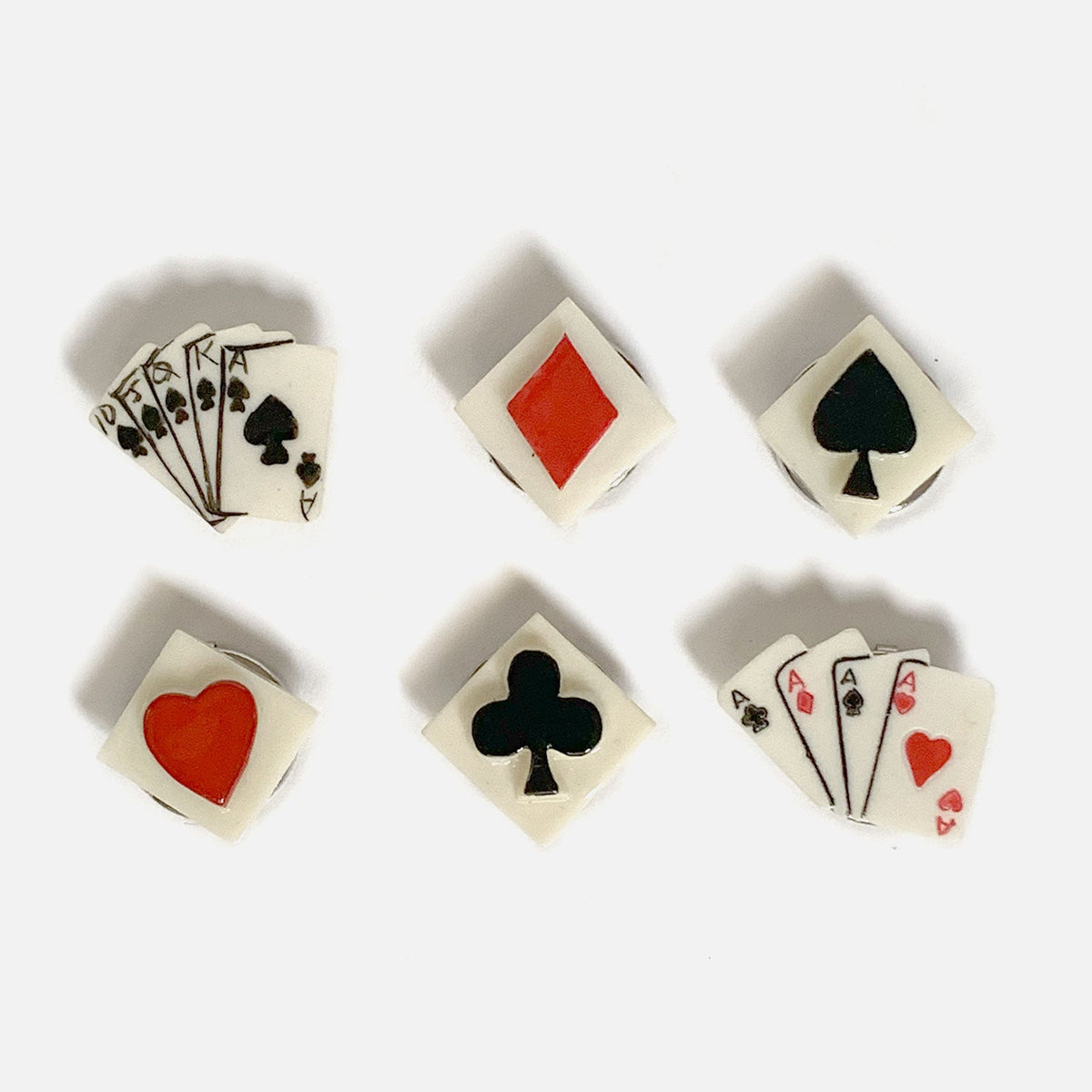 Vintage Playing Card Button Covers 6pcs/set