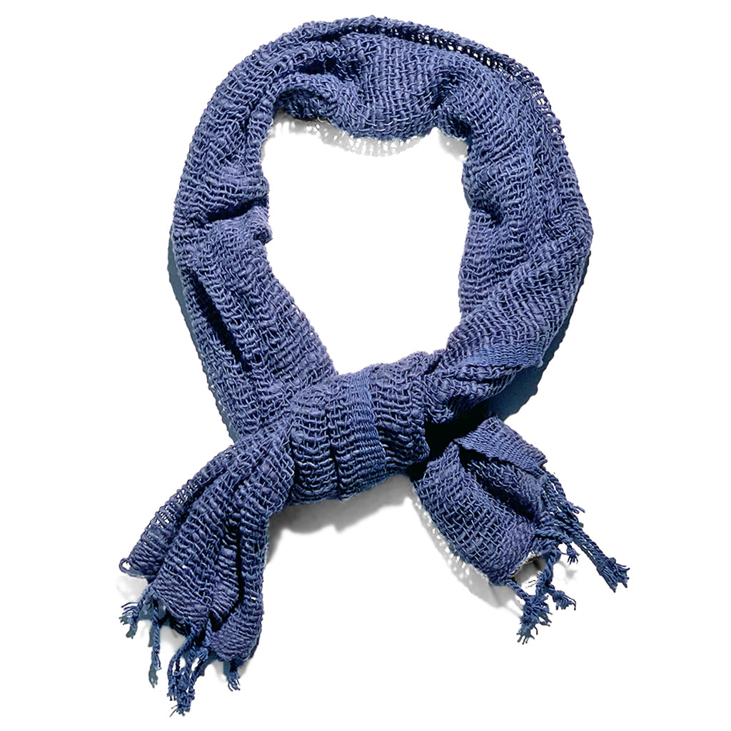 Hand Woven Hand Dyed Natural Indigo Scarf - Blue Jean