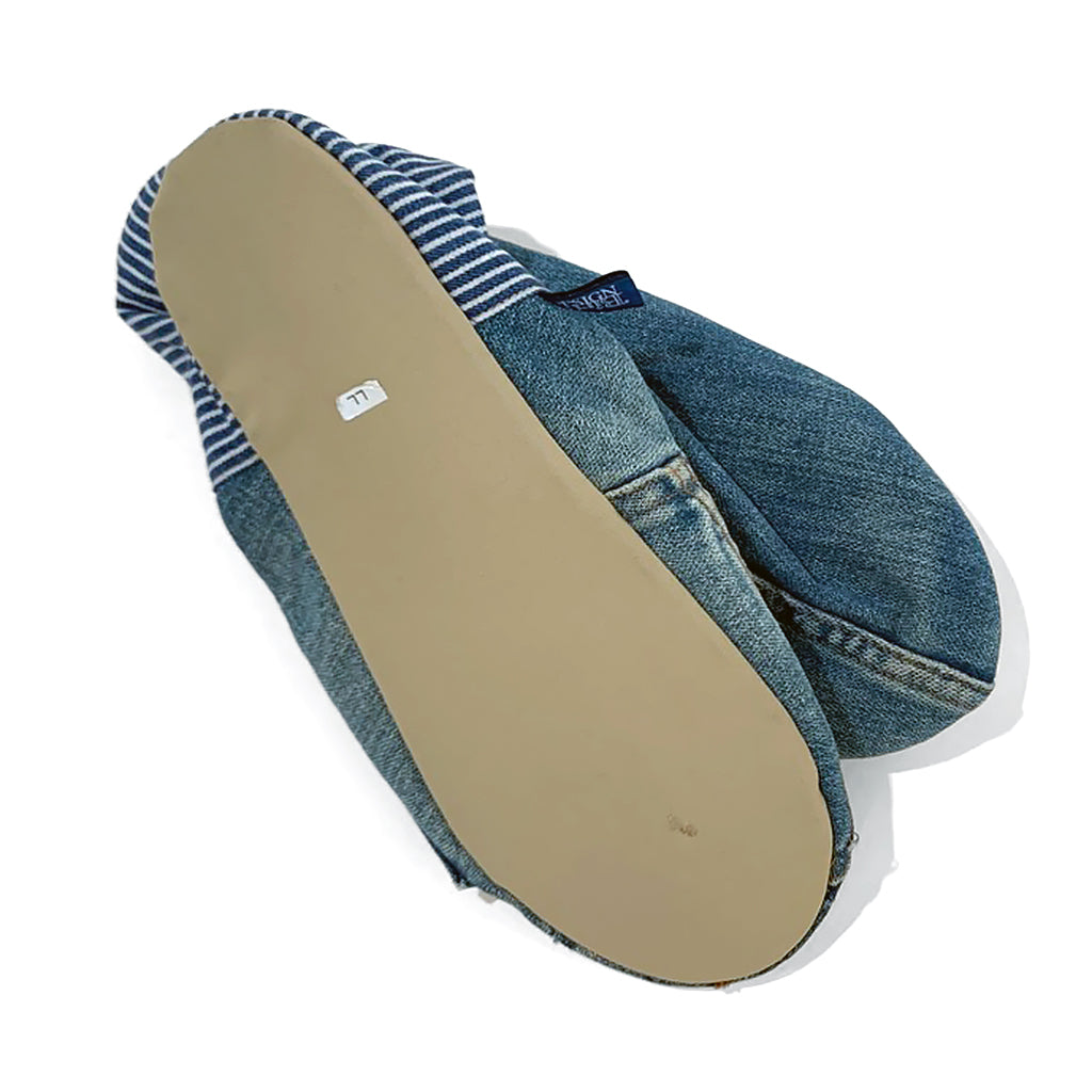 Sandale en jean | Leather slippers, Leather, Slippers